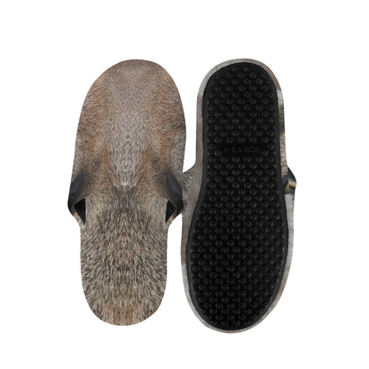 Jungle Wolf Print Slippers