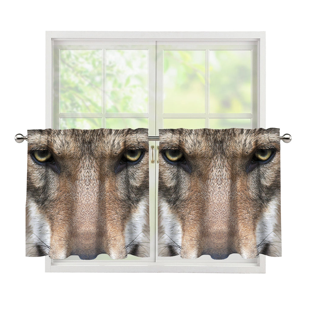 Jungle Wolf Print Tier Curtains