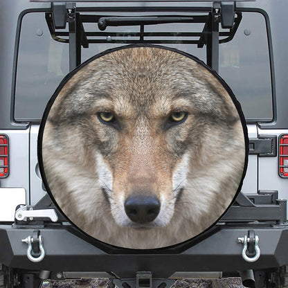 Jungle Wolf Print Tire Cover