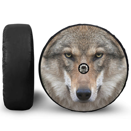 Jungle Wolf Print Tire Cover With Camera Hole