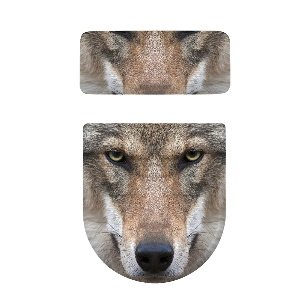 Jungle Wolf Print Toilet Lid And Tank Cover Set