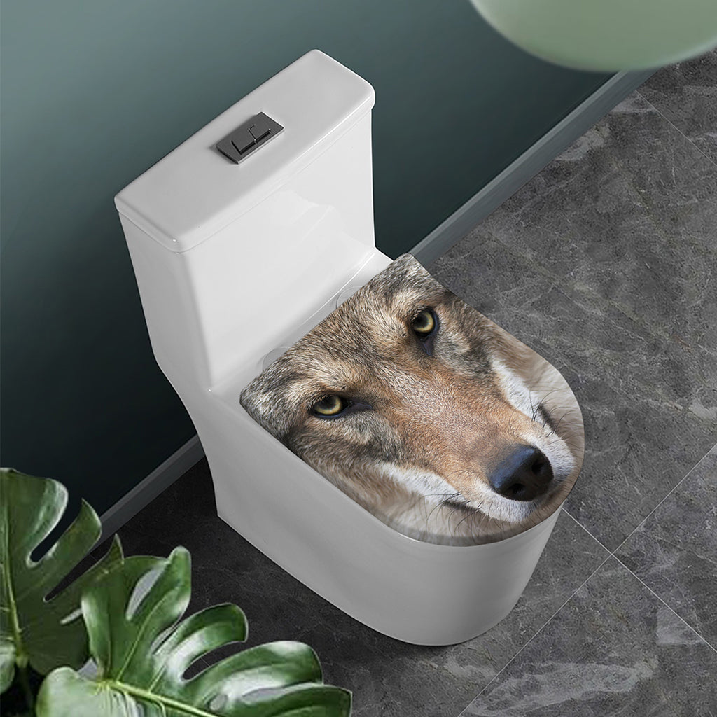 Jungle Wolf Print Toilet Lid Cover