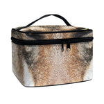 Jungle Wolf Print Travel Makeup Bag