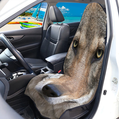 Jungle Wolf Print Waterproof Car Seat Cover