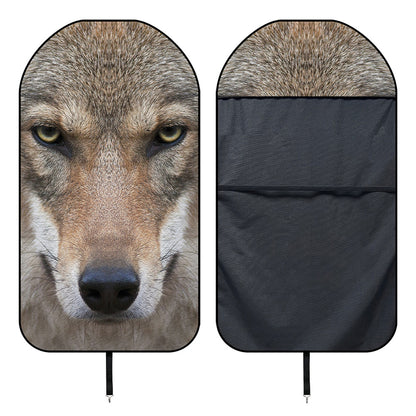 Jungle Wolf Print Waterproof Car Seat Cover