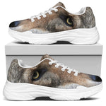 Jungle Wolf Print White Chunky Shoes