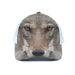 Jungle Wolf Print White Mesh Trucker Cap