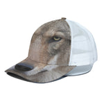 Jungle Wolf Print White Mesh Trucker Cap