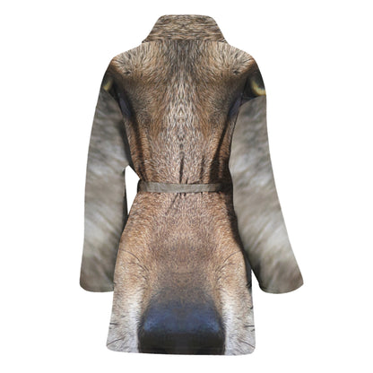 Jungle Wolf Print Women's Bathrobe