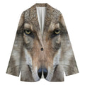 Jungle Wolf Print Women's Blazer
