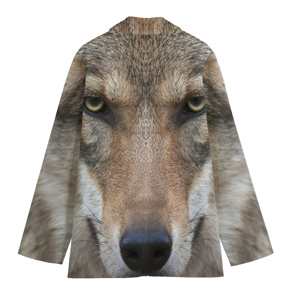 Jungle Wolf Print Women's Blazer