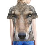 Jungle Wolf Print Women's Polo Shirt
