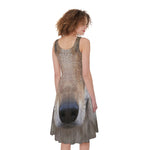 Jungle Wolf Print Women's Sleeveless Dress