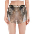 Jungle Wolf Print Women's Split Running Shorts
