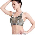 Jungle Wolf Print Women's Sports Bra