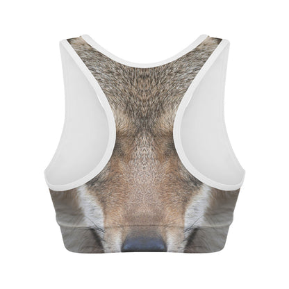 Jungle Wolf Print Women's Sports Bra