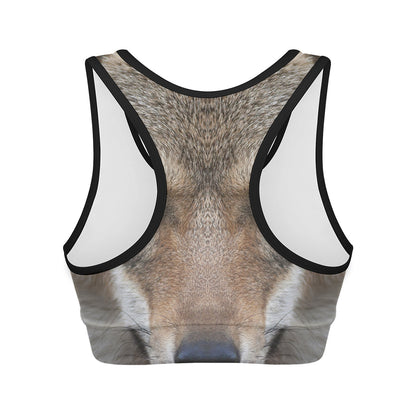 Jungle Wolf Print Women's Sports Bra