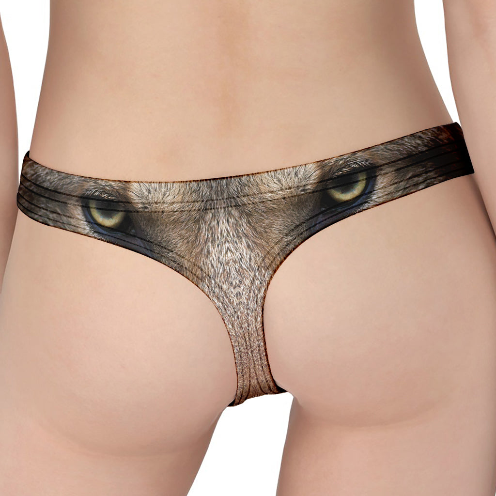 Jungle Wolf Print Women's Thong