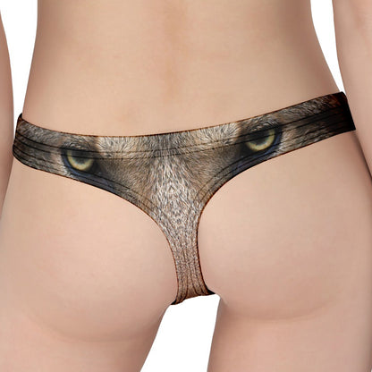 Jungle Wolf Print Women's Thong