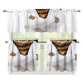 Karate Cat Print 3 Piece Kitchen Curtains