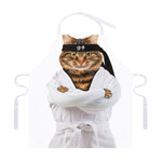 Karate Cat Print Adjustable Apron