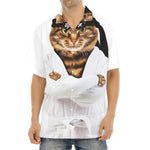 Karate Cat Print Aloha Shirt