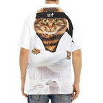 Karate Cat Print Aloha Shirt
