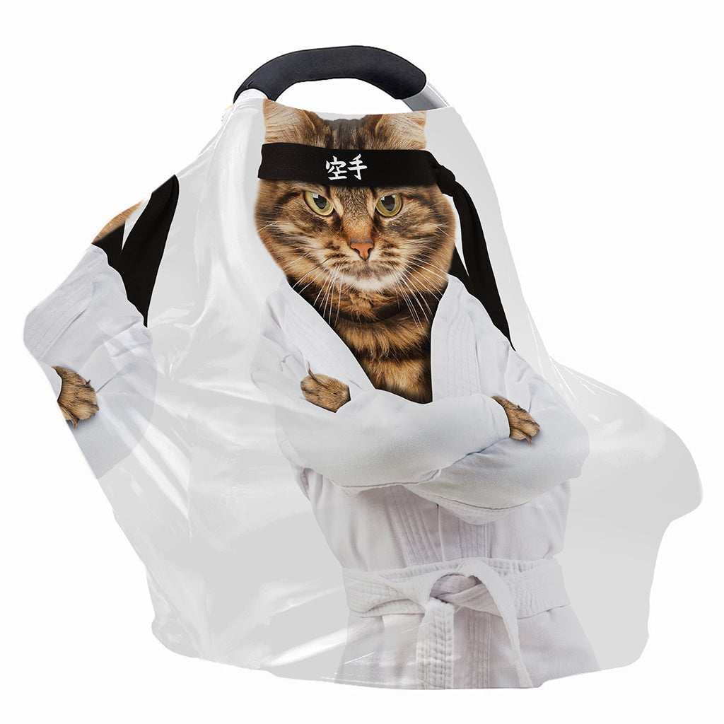 Karate Cat Print Baby Seat Cover