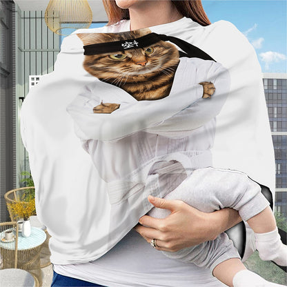 Karate Cat Print Baby Seat Cover