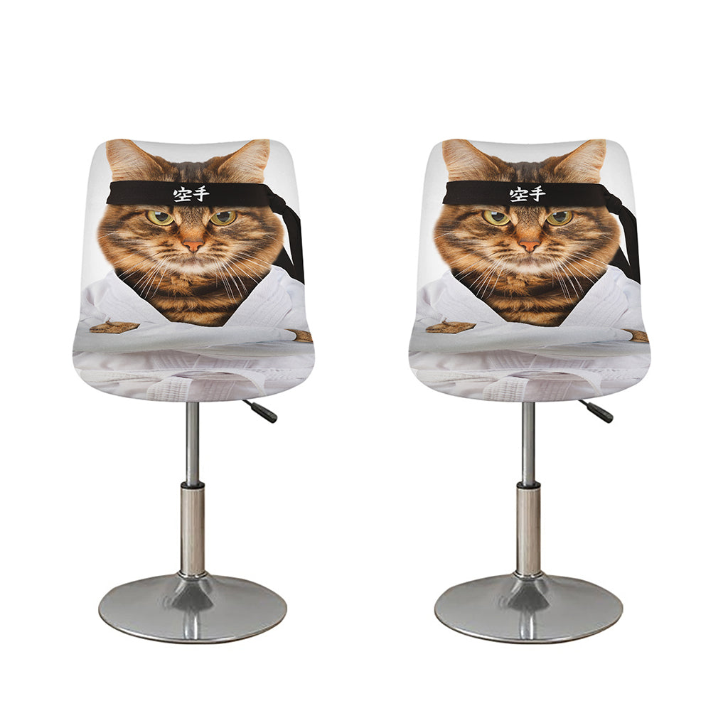 Karate Cat Print Bar Stool Covers