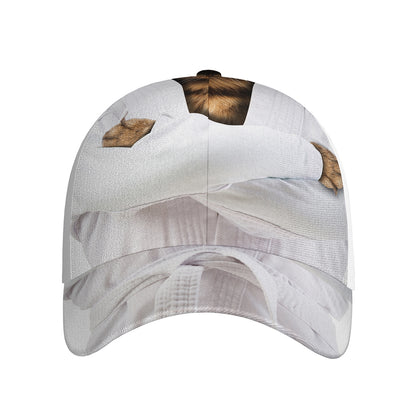 Karate Cat Print Baseball Cap