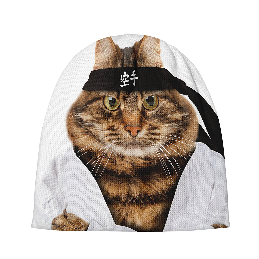 Karate Cat Print Beanie