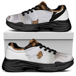 Karate Cat Print Black Chunky Shoes