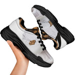 Karate Cat Print Black Chunky Shoes