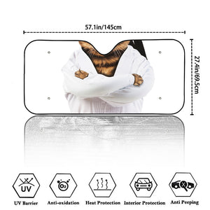 Karate Cat Print Car Windshield Sun Shade