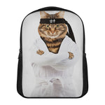 Karate Cat Print Casual Backpack