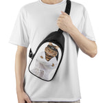 Karate Cat Print Chest Bag