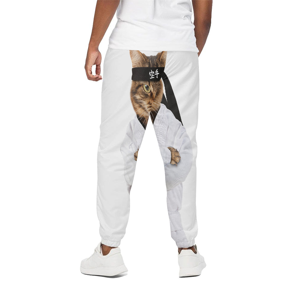 Karate Cat Print Cotton Pants