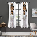 Karate Cat Print Grommet Curtain Panels