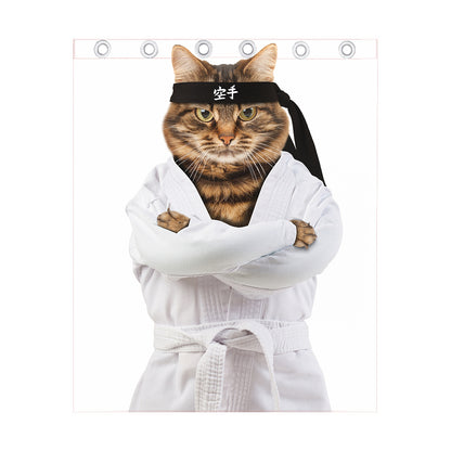 Karate Cat Print Curtain