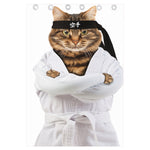 Karate Cat Print Curtain