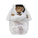 Karate Cat Print Dog Zip Up Hoodie