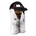 Karate Cat Print Double Neoprene Wine Tote