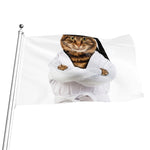 Karate Cat Print Flag