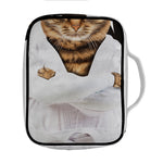 Karate Cat Print Front Pocket Bible Bag