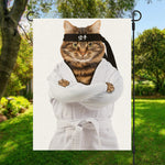Karate Cat Print Garden Flag