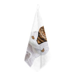 Karate Cat Print Hand Towel