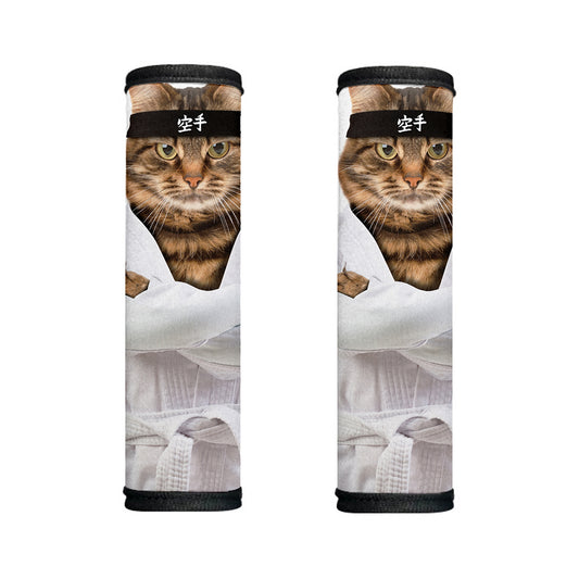 Karate Cat Print Handle Covers