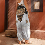 Karate Cat Print Harem Pants