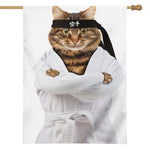Karate Cat Print House Flag